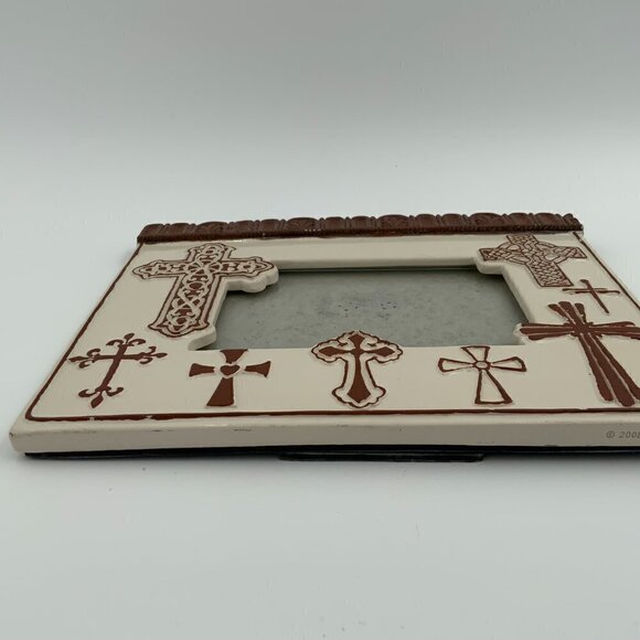 2008 The Encore Group Spiritual Harvest Glazed Cross Creme Frame 4 x 6 - Picture 8 of 9